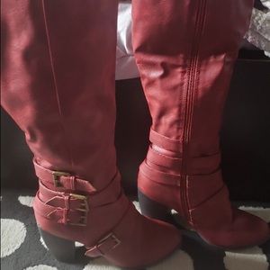 Red Faux boots